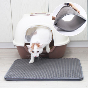 Double Layer EVA <b>Cat</b> <b>Litter</b> Mat Dark Gray Rectangle Washable Anti Scratch Home Pet Supplies For <b>Cat</b> - Product Image 1