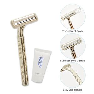 Eco Friendly Kraft Paper <b>Shaving</b> Razor and Cream 5 Star Luxury Hotel Airline Travel <b>Shaving</b> <b>Kits</b> for Men - Product Image 3