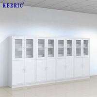 Lemari Penyimpanan Peralatan Laboratorium Pintu Depan Kaca Baja Logam Desain Modern Tahan Api Lemari Penyimpanan Laboratorium Dinding
