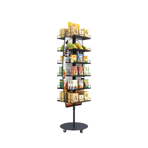 Présentoir rotatif en métal pour casse-croûte pour magasins de supermarché pour affichage d'étagère de panier de collation - Product Image 3