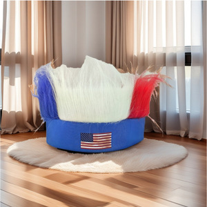 Parrucca per il Giorno dell'Indipendenza per Tifosi, Parrucca con Bandiera Americana per la Prossima Coppa di Calcio - Product Image 3