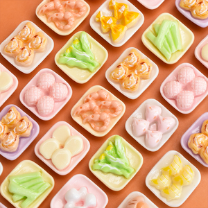 Cabujones de resina de base plana DIY, dijes de comida en miniatura (platos de hot pot y verduras) para decoraciones navideñas y teléfonos móviles - Product Image 3