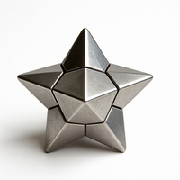 Cube de puzzle en métal anodisé en alliage d'aluminium et de laiton usiné CNC de précision personnalisé avec service d'usinage OEM