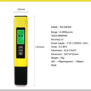 เครื่องทดสอบ TDS ดิจิทัล3 in 1 TDS พร้อมแบล็คไลท์ - Product Image 4