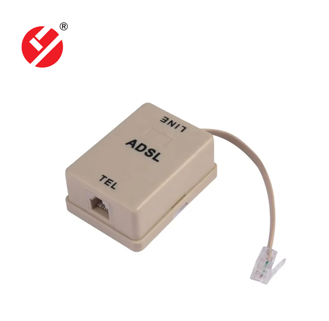 LIYUAN US ADSL Splitter Modem LY-DSL001 1 Port 6P2C RJ11 RJ45 Female ABS Material Telephone Adapter for Telephone Computer Use