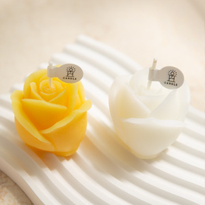 3D Rose Flower Scented Soy Wax Candle Mini Rose Figurine Candle Romantic Wedding Home <b>Table</b> Decor Party Favor Gift - Product Image 4