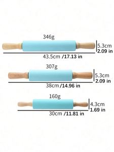 Nouveau mini rouleau à pâtisserie en silicone avec manche en bois, surface antiadhésive pour les raviolis et les nouilles, pour les enfants, dans un sac OPP - Product Image 4