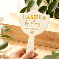 Miroir de maquillage portable en acrylique incassable de haute qualité, respectueux de l'environnement, design Art Déco, logo de marque personnalisé imprimé