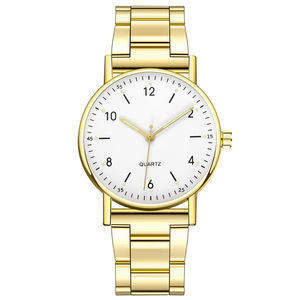 Reloj de cuarzo de oro rosa, reloj de pulsera analógico con esfera redonda, correa de acero inoxidable para mujer, uso diario en el negocio - Product Image 3