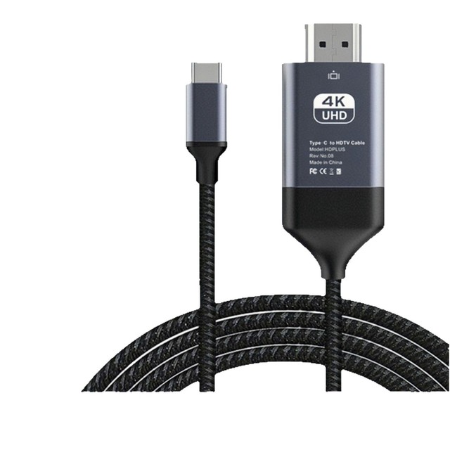 4K 60Hz USB Type C to for Video Audio Cable with Metal & Nylon for MacBook Pro Nintendo iPad for Laptops & Mobile Phones