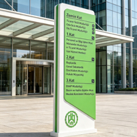 Panneau publicitaire extérieur personnalisé, signalétique publicitaire sur pylône, signalétique autoportante, totem, panneau de signalisation directionnel