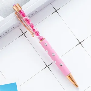Dried Flower <b>Ballpoint</b> <b>Pen</b>, Elegant Rose Gold Decorative <b>Pen</b> with Crystal Accents for Girls, Students Gifts - Product Image 5