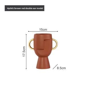 <span class=keywords><strong>Vaso</strong></span> in Ceramica Stile Nordico <span class=keywords><strong>con</strong></span> <span class=keywords><strong>Volto</strong></span> Umano e Smalto Colorato, Ornamento Creativo e Moderno per Arredamento Casa, Modello HP - Product Image 6