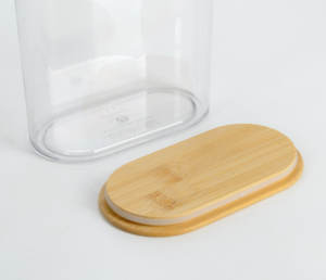 Ideale Bamboe Luchtdichte Voedselopslagcontainers Met Bamboe Deksels En Siliconen Afdichtingsringen, Doorzichtige Plastic Jerrycans Voor Granen - Product Image 3