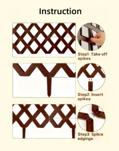 Bordure <span class=keywords><strong>de</strong></span> jardin en forme <span class=keywords><strong>de</strong></span> <span class=keywords><strong>grille</strong></span> petite et robuste, flexible, résistante aux intempéries, à emboîtement, avec des pointes d'ancrage - Product Image 3