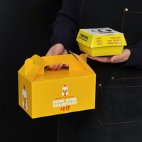 Boîte de Poulet frit à emporter de qualité alimentaire en carton blanc écologique biodégradable recyclable design personnalisé avec logo personnalisé