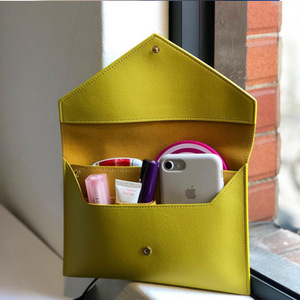 Bolso de mano/clutch de color liso, cuero PU, bolsa minimalista para documentos/organizador de cosméticos. - Product Image 2