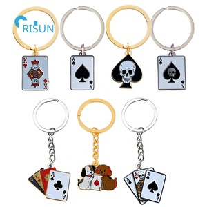 Porte-clés personnalisés de qualité en forme de cœur, de pique, d'as, de <span class=keywords><strong>club</strong></span>, de diamant, porte-clés personnalisés en forme de pique - Product Image 1