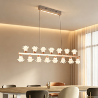 Lustre LED suspendu à double rangée de fleurs, luminaire pour projets résidentiels et commerciaux