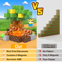 Cubes de construction magnétiques en plastique, jeux pour enfants, jouets en cubes, aventure dans le royaume et le monde de la lave, jouets STEM de 1 pouce, cadeaux d'anniversaire