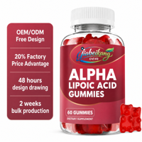 Fournisseur OEM – Bonbons gélifiés personnalisés OEM/ODM à l'acide alpha-lipoïque pour adultes, sans OGM, sans gluten, avec soutien en fibres alimentaires, 60 unités