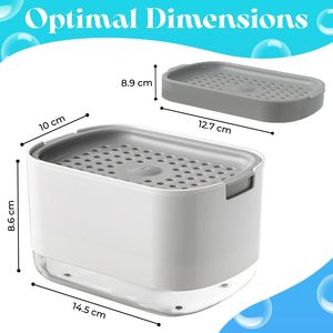 Plastic Dishwashing Detergent <b>Storage</b> <b>Box</b> One Press Easy Dispense 1-3L Capacity Wall Mounted <b>Kitchen</b> Helper - Product Image 2