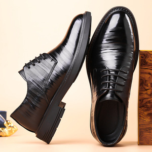 Chaussures habillées en cuir véritable pour hommes, style Oxford, à bout pointu, à lacets, antidérapantes, pour le bureau et la carrière, semelle extérieure en caoutchouc, collection automne - Product Image 4