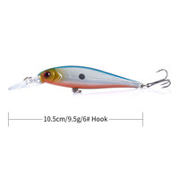 Appâts de pêche en gros 10,5 cm - 9,5 g, appâts artificiels en plastique dur, leurres de pêche flottants, leurres de pêche à la traîne, leurres de pêche à la traîne peu profonds, leurres de pêche à la traîne