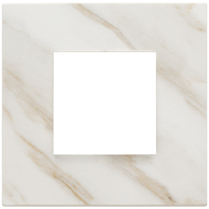 Calacatta White Wall <b>Switch</b> <b>Plate</b> 14.1 Cm Square Marble Finish - Product Image 1