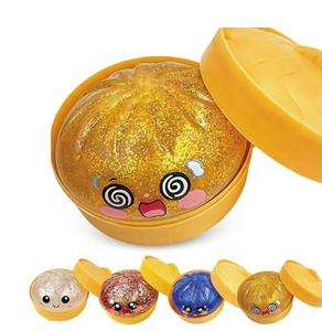 Meilleures ventes : Squishy scintillant en forme de Bao Bun (pain vapeur) et de Dumpling mystère à presser, idéal pour les cadeaux de fête - Product Image 4