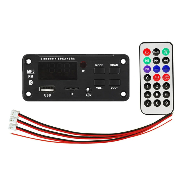 2*25W 50W Amplifier BT MP3 Decoder Audio Board DC 5V 12V USB Power Supply TF FM Radio MP3 Player for Car Music Speaker