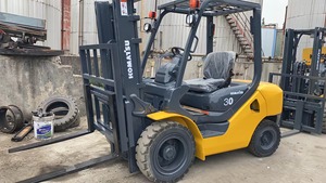 <b>Used</b> 3Ton Komatsu FD30T-17 Diesel Forklift 4WD Solid Tire Rough Terrain Forklift Sale - Product Image 2