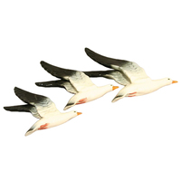 Art mural créatif en porcelaine vintage personnalisé, décoration d'animal pellican, résine et céramique classique, plaques 3D de groupe d'oiseaux en vol