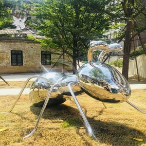 Abstract Levensgrote Roestvrijstalen Panterstandbeeld Glanzende Spiegel Gepolijst Metaal Op Maat Moderne Dierenkunst Luipaard Sculptuur - Product Image 5