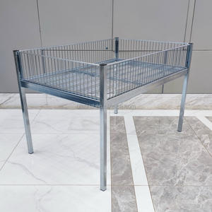 Table de promotion en zinc portable à la mode Poubelle promotionnelle en fil métallique Étagère centrale pliable de style moderne Capacité de 30kg pour magasin - Product Image 6