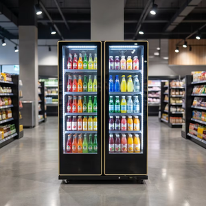 Réfrigérateur commercial vertical à 2 portes avec double vitrage pour boissons, idéal pour supermarchés et cafés - Product Image 4