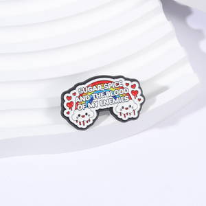 Pin de Esmalte de Sugar Spice and the Blood of My <span class=keywords><strong>Enemies</strong></span>, Broche de Parodia de Corazón y Nube, Insignia para Mochila, Joyería, Regalo para Niños y Amigos - Product Image 2