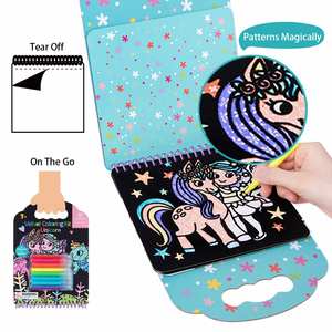 Kit de terciopelo para colorear pintura unicornio artes y manualidades juguetes de dibujo para niños libro para colorear para niños - Product Image 4