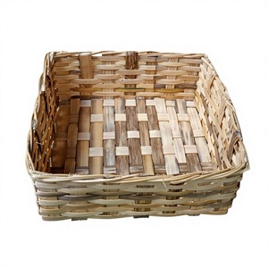 Cesta de Almacenamiento de Bambú Hecha a Mano, Ecológica, Rectangular, Organizador Tejido para Decoración del Hogar, Cocina, Pan, Frutas - Product Image 1