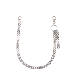 Cadena de cintura de metal plateado grueso con colgante de púas, accesorio de moda hip hop para uso diario - Product Image 5