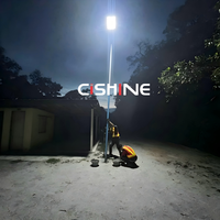 Farola Solar LED Cishine IP65 Impermeable, Todo en Uno, con Iluminación de Cuatro Lados, Amplia Área de Iluminación, Ahorro de Energía para Iluminación Vial