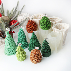3D Star Christmas Tree Silicone <b>Candle</b> <b>Molds</b> Pinecone Plaster Resin <b>Mold</b> for Aromatherapy Gypsum Making Christmas Decor Gift - Product Image 2