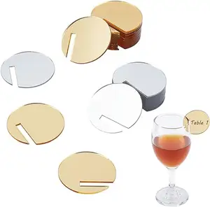 Mirror Acrylic Disc Drink Tag Personalized Drink Tags Wine Glass Name Tags for Party Decoration
