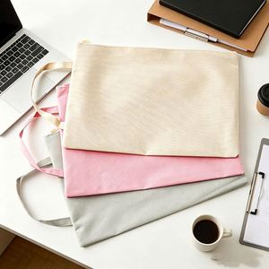 Bolsa de Maquillaje A4 Ecológica de Lona con Cierre, Gran Capacidad, Impresión Serigráfica, Logotipo Personalizado, Promocional, Escolar, para Tutorías - Product Image 4