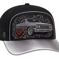 Casquette de baseball Dad Hat à 5 panneaux et visière incurvée, personnalisée avec impression vintage Old English sur sergé, style streetwear urbain West Coast, vente en gros