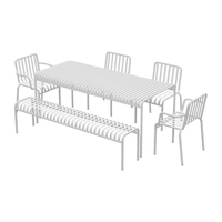 Table et chaises de salle à manger carrées créatives d'extérieur, style industriel, en métal, pour villa, cour, balcon, hôtel, café