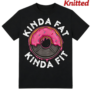 T-shirt da sollevamento pesi con stampa divertente 'Kinda Fat Kinda Fit Donut', maglietta grafica per allenamento in palestra, regalo per amanti dell'umorismo fitness, t-shirt oversize in cotone a maniche corte, streetwear, top casual - Product Image 5