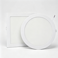 Plafonnier LED Rond/Carré en Aluminium Haute Luminosité 3W-24W avec Driver Externe, Lumière Plate Encastrée 3000K-6500K