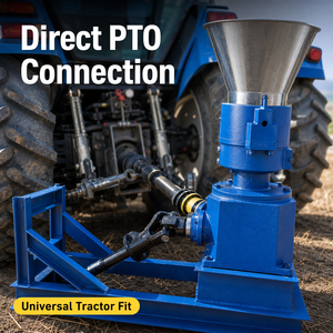 Granulateur à granulés d'aliments pour animaux entraîné par tracteur, pour paille et maïs, destiné à la production de granulés d'aliments. - Product Image 1