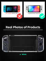 Pour DATA FROG Coque de protection transparente en TPU avec protection d'écran transparente Accessoire pour Nintendo pour Switch OLED Console de jeu